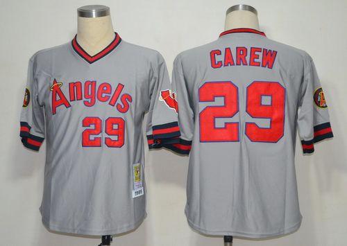 Custom Fan-Made Rod Carew Los Angeles Angels #29 Grey 1985 Throwback Baseball Jersey
