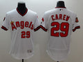 Custom Fan-Made Rod Carew Cooperstown Los Angeles Angels #29 White Baseball Jersey