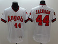 Custom Fan-Made Reggie Jackson Cooperstown Los Angeles Angels #44 White Baseball Jersey