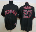 Custom Fan-Made Mike Trout Los Angeles Angels #27 Black Baseball Jersey