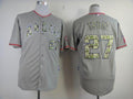 Custom Fan-Made Mike Trout Los Angeles Angels #27 Grey USMC Baseball Jersey