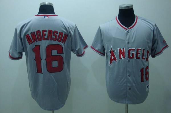 Custom Fan-Made Garret Anderson Los Angeles Angels #16 Grey Baseball Jersey