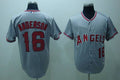 Custom Fan-Made Garret Anderson Los Angeles Angels #16 Grey Baseball Jersey