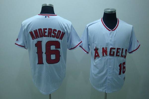 Custom Fan-Made Garret Anderson Los Angeles Angels #16 White Baseball Jersey