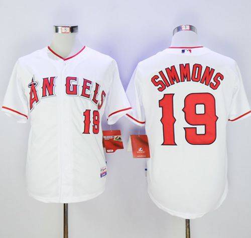 Custom Fan-Made Andrelton Simmons Los Angeles Angels #19 White Baseball Jersey
