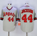 Custom Fan-Made Reggie Jackson Los Angeles Angels #44 Grey Baseball Jersey