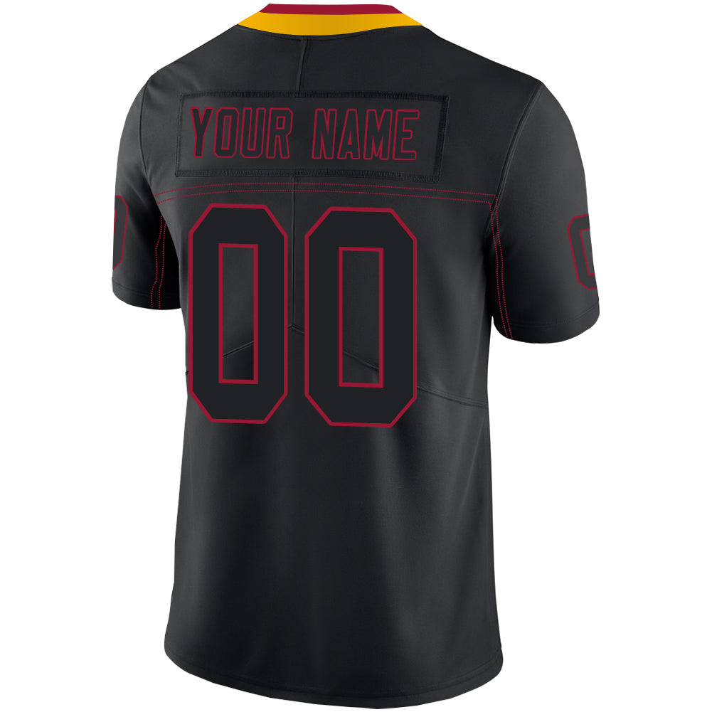 Custom black football jersey back view | GameDay Jerseys