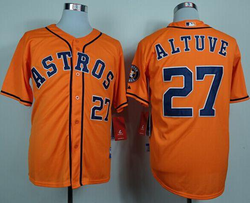 Custom Fan-Made Jose Altuve Houston Astros #27 Orange Baseball Jersey