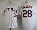Custom Fan-Made Jon Singleton Houston Astros #28 White Baseball Jersey