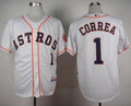 Custom Fan-Made Carlos Correa Houston Astros #1 White Baseball Jersey