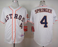 Custom Fan-Made George Springer Houston Astros #4 White Baseball Jersey