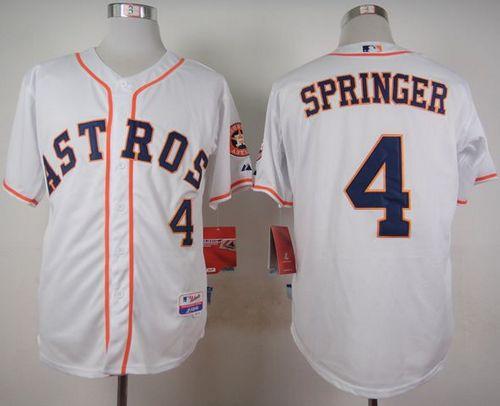 Custom Fan-Made George Springer Houston Astros #4 White Baseball Jersey