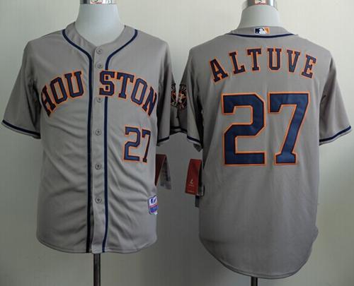 Custom Fan-Made Jose Altuve Houston Astros #27 Grey Baseball Jersey
