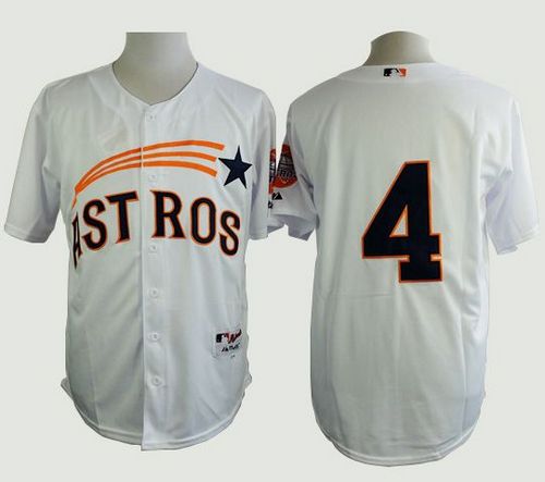 Custom Fan-Made George Springer Houston Astros #4 White 1965 Throwback Turn Back Clock Edition Baseball Jersey