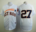 Custom Fan-Made Jose Altuve Houston Astros #27 White 1965 Throwback Turn Back Clock Edition Baseball Jersey