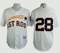 Custom Fan-Made Jon Singleton Houston Astros #28 White 1965 Throwback Turn Back Clock Edition Baseball Jersey