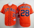 Custom Fan-Made Jon Singleton Houston Astros #28 Orange Baseball Jersey
