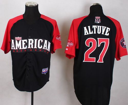 Custom Fan-Made Jose Altuve Houston Astros #27 Black 2015 All-Star Edition Baseball Jersey