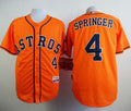 Custom Fan-Made George Springer Houston Astros #4 Orange Baseball Jersey
