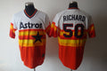 Custom Fan-Made J.R. Richard White/Orange Houston Astros #50 Throwback Baseball Jersey