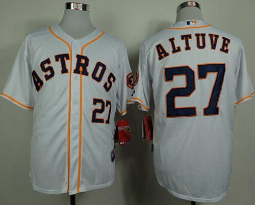 Custom Fan-Made Jose Altuve Houston Astros #27 White Baseball Jersey