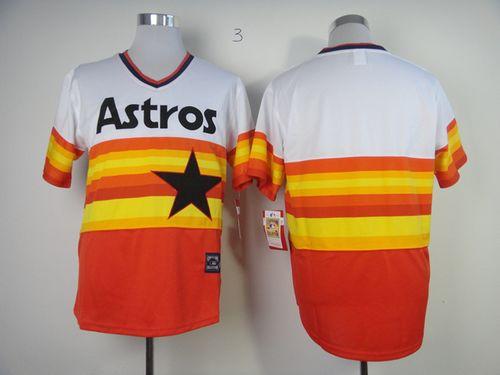 Custom Fan-Made White/Orange Throwback Houston Astros Baseball Jersey Houston Astros Throwback Baseball Jersey
