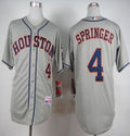 Custom Fan-Made George Springer Houston Astros #4 Grey Baseball Jersey