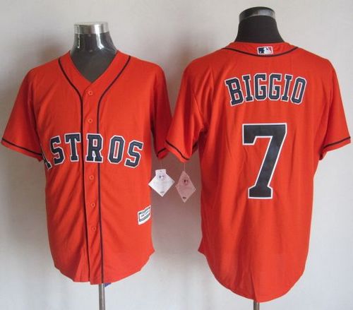 Custom Fan-Made Craig Biggio Houston Astros #7 Orange Baseball Jersey