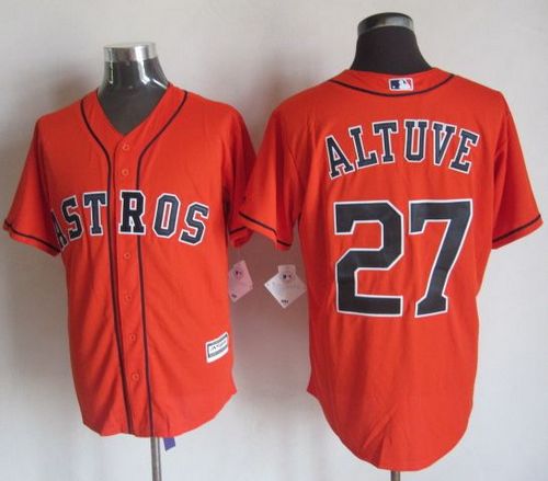 Custom Fan-Made Jose Altuve Houston Astros #27 Orange Baseball Jersey