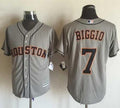 Custom Fan-Made Craig Biggio Houston Astros #7 Grey Baseball Jersey
