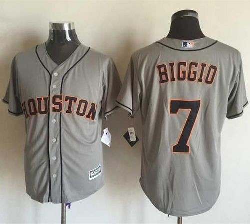 Custom Fan-Made Craig Biggio Houston Astros #7 Grey Baseball Jersey