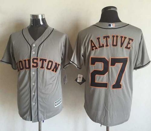Custom Fan-Made Jose Altuve Houston Astros #27 Grey Baseball Jersey