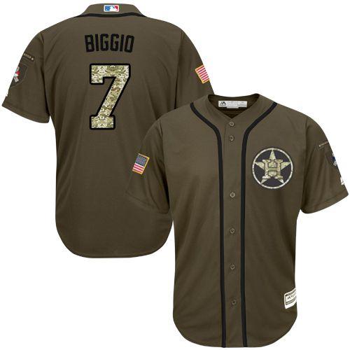 Custom Fan-Made Craig Biggio Houston Astros #7 Green Service Edition Baseball Jersey