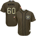 Custom Fan-Made Dallas Keuchel Houston Astros #60 Green Service Edition Baseball Jersey
