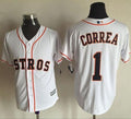 Custom Fan-Made Carlos Correa Houston Astros #1 White Baseball Jersey