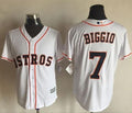 Custom Fan-Made Craig Biggio Houston Astros #7 White Baseball Jersey