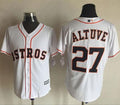 Custom Fan-Made Jose Altuve Houston Astros #27 White Baseball Jersey