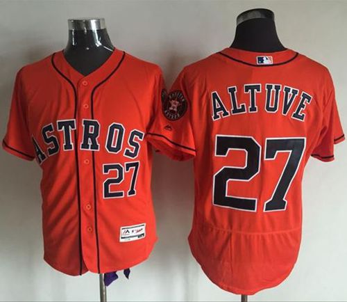 Custom Fan-Made Jose Altuve Houston Astros #27 Orange Baseball Jersey