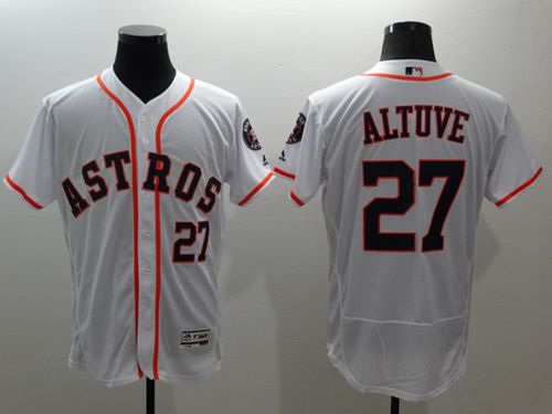Custom Fan-Made Jose Altuve Houston Astros #27 White Baseball Jersey