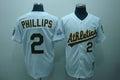 Custom Fan-Made Tony Phillips Oakland Athletics #2 White Throwback Baseball Jersey