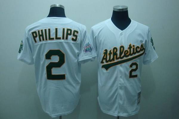 Custom Fan-Made Tony Phillips Oakland Athletics #2 White Throwback Baseball Jersey