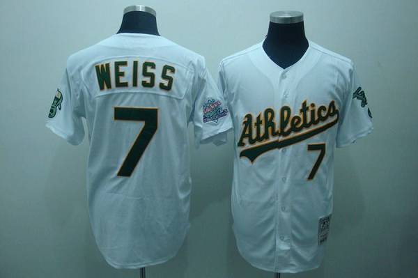 Custom Fan-Made Walt Weiss Oakland Athletics #7 White Throwback Baseball Jersey