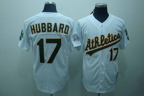 Custom Fan-Made Gelenn Hubbard Oakland Athletics #17 White Throwback Baseball Jersey