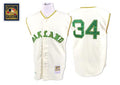 Custom Fan-Made Rollie Fingers Oakland Athletics #34 White Throwback Baseball Jersey