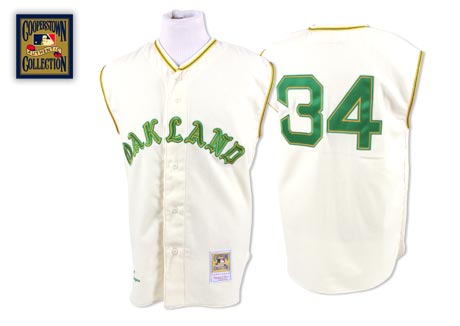 Custom Fan-Made Rollie Fingers Oakland Athletics #34 White Throwback Baseball Jersey