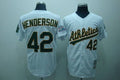 Custom Fan-Made Dave Henderson Oakland Athletics #42 White Throwback Baseball Jersey