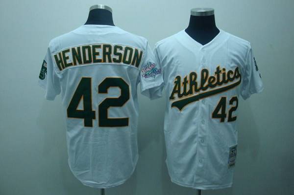 Custom Fan-Made Dave Henderson Oakland Athletics #42 White Throwback Baseball Jersey