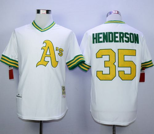 Custom Fan-Made Rickey Henderson Oakland Athletics #35 White Baseball Jersey