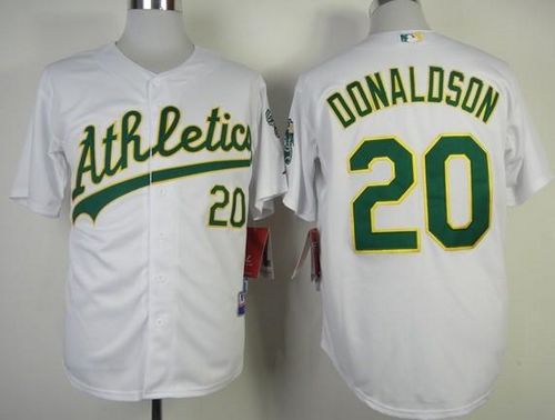 Custom Fan-Made Josh Donaldson Oakland Athletics #20 White Baseball Jersey