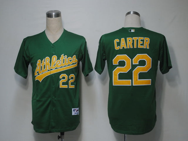 Custom Fan-Made Chris Carter Oakland Athletics #22 Green Baseball Jersey